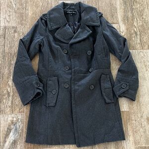 Ambiance Women's Charcoal Pea Coat Sz S - NEW